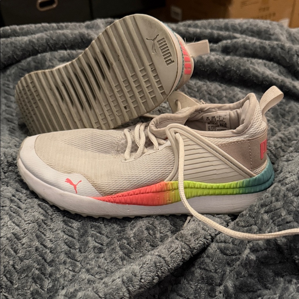 Puma Sneakers - White with Rainbow Accents